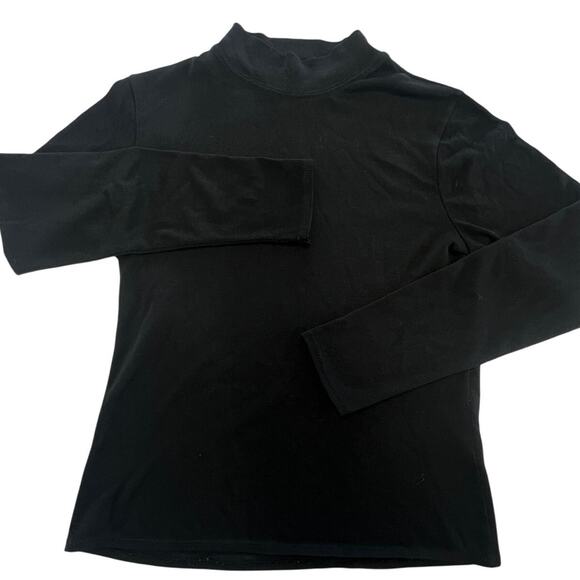 Emilio Valentino Shirt Womens Medium Mock Neck Long Sleeve Stretch Italy Top - Picture 2 of 7